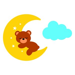 Детское панно "Медвежонок на луне" – Многослойное панно, чертеж в dxf формате / Ночник