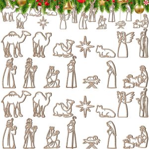 Набор рождественских игрушек из 14 штук (пришествие волхвов) – чертеж для лазерного станка DXF