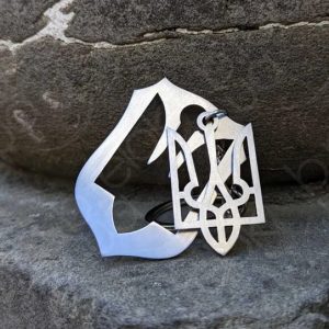 Брелок – "Тризуб на щитi" чертеж DXF