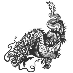 Дракон – Чертеж для гравировки или татуировки, DXF формат