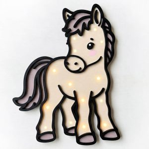 Ночник для детей “Пони” – Многослойный чертеж DXF