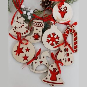 Сборник: Двухслойные ёлочные игрушки – Чертеж DXF, Ai (Ялинкові іграшки)