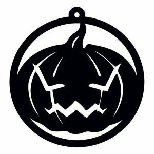 Хэллоуин – злая тыква(круглый брелок) Чертеж DXF