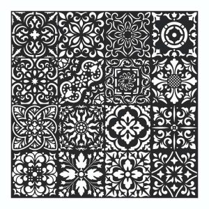 Трафарет – Плитка №4 – Чертеж DXF для лазерного станка