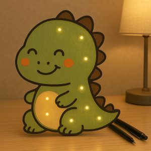 Ночник "Маленький динозаврик" – Многослойный чертеж для лазерного станка
