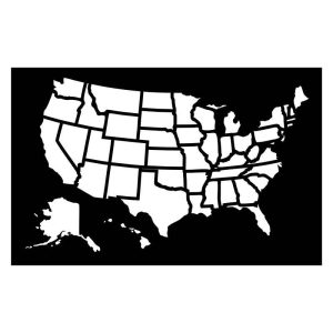 Трафарет – Карта США – Чертеж DXF для лазерного станка