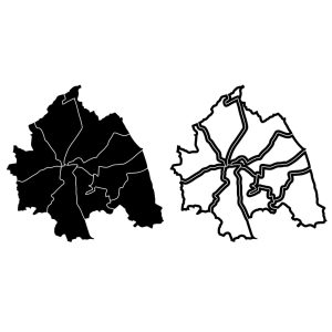 Полигональная карта Харькова, чертеж DXF