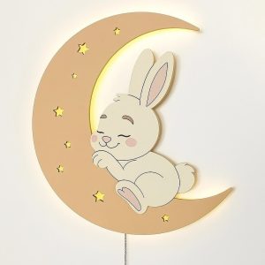 Настенный ночник "Спящий кролик" – чертеж для лазерного станка в DXF и SVG формате