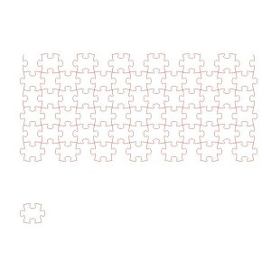 Пазл бесшовный - чертеж DXF, четырёхпиковый квадратный пазл