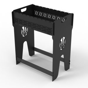 Мангал – "Тризуб з вишиванкою" Чертеж для лазерного станка в DXF формате