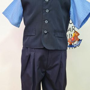 conjunto niño chaleco pantalon corto vestir