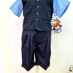 conjunto niño chaleco pantalon corto vestir