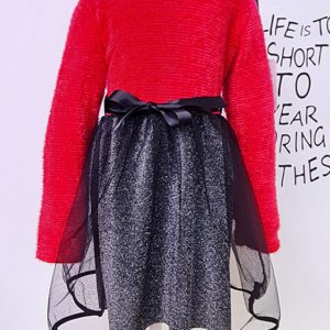 vestido rojo y negro niña