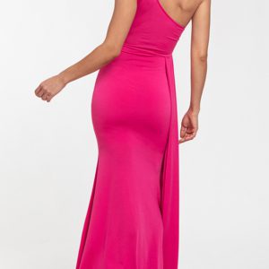 vestido fiesta asimetrico licra largo