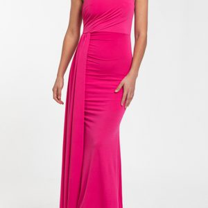 vestido fiesta asimetrico licra largo