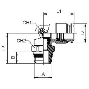 Curva Macho Engate Rápido Latão