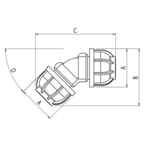 Acessório Nylon Curva 45º