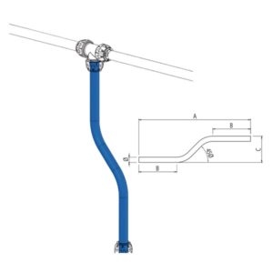 Tubo Aluminio Curva “S” 45º