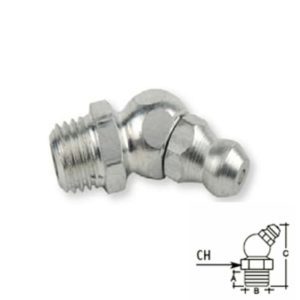 Agrafe de lubrificação E100140-45º-1/4″ BSW