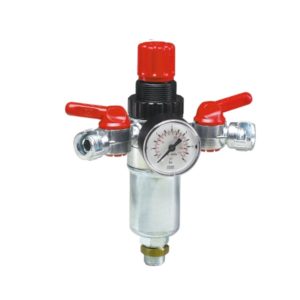 Regulador com Manómetro e 2 Válvulas Ar Comprimido