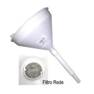 Funil Plástico com Tubo Fléxivel e Filtro