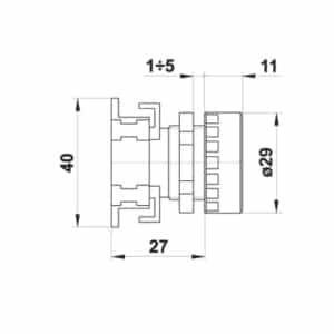 Botão Digital Protegido, vermelho, preto e branco