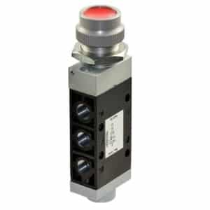 Válvula 5/2 de Botão Plano 1/8″ Servo Pilotada