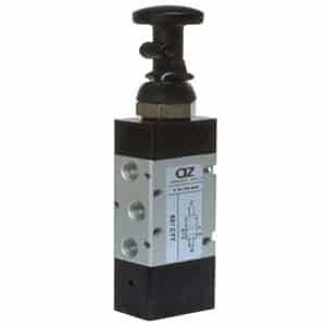 Válvula 5/2 de Botão Plano 1/8″ Retorno Pneumático