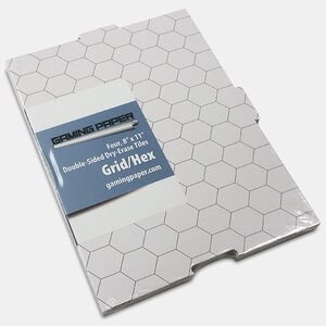 Gaming Paper Double-Sided Dry-Erase Tiles Grid/Hex