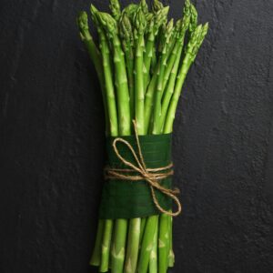 tender green spears of asparagus ‘Connover’s Colossal’, a traditional heritage variety grown for long-term harvests and reliable growth