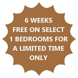 6 weeks free on select 1 bedrooms for a limited time only