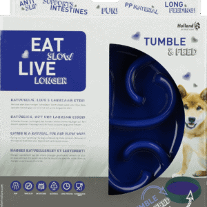 Eat Slow Live Longer Tumble Feeder Blauw