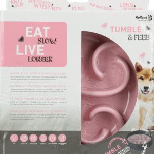 Eat Slow Live Longer Tumble Feeder Roze