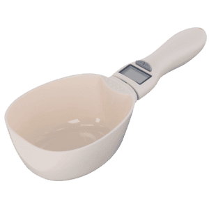 Voerschep met digitale weegschaal