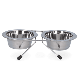 Voer en drinkbak RVS met standaard Ø 11 cm (200 ml)