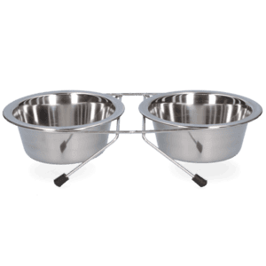 Voer en drinkbak RVS met standaard Ø 13 cm (350 ml)