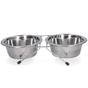 Voer en drinkbak RVS met standaard Ø 16 cm (750 ml)