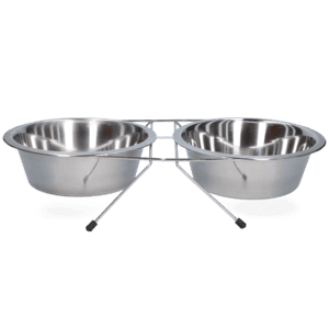 Voer en drinkbak RVS met standaard Ø 21 cm (1750 ml)