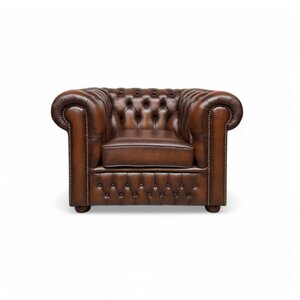Chesterfield 104cm fauteuil stoel Antique brown