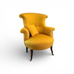 NR. 0189 Fauteuil uit 1815-1848 in geel zuiver zijde