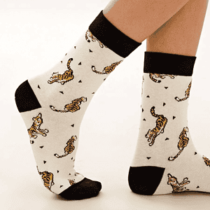 Calcetines con estampado de tigres