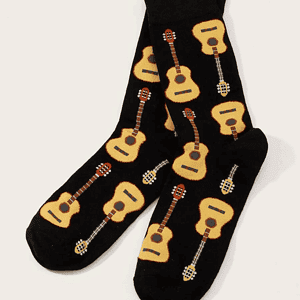 Calcetines con estampado de guitarra