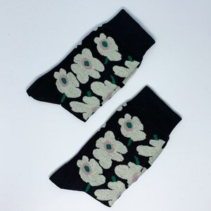 Calcetines Flowers black and white