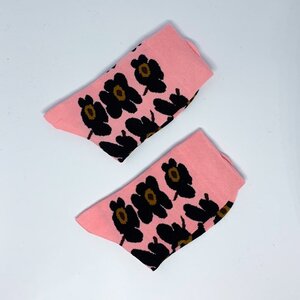 Calcetines Flowers black and Pink