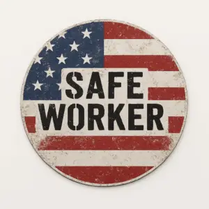 Safe Worker Hard Hat Sticker | 2” Reflective Safety Decal