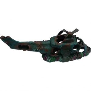 XL Helicopter Wreck Aquarium Ornament Over 29 Inches Long