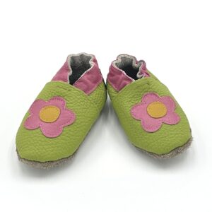 Lederfinkli "Blume" auf grün