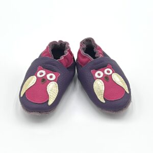 Lederfinkli "Eule" auf violett