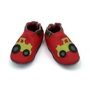 Lederfinkli "Traktor" auf rot