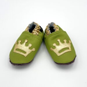 Lederfinkli "Krone" auf grün